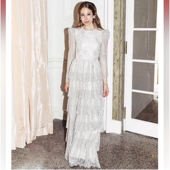 NWT Antonio Melani x Born
on Fifth Clara Metallic Lace
Tiered Ruffle Maxi Dress - Picture 3 of 16